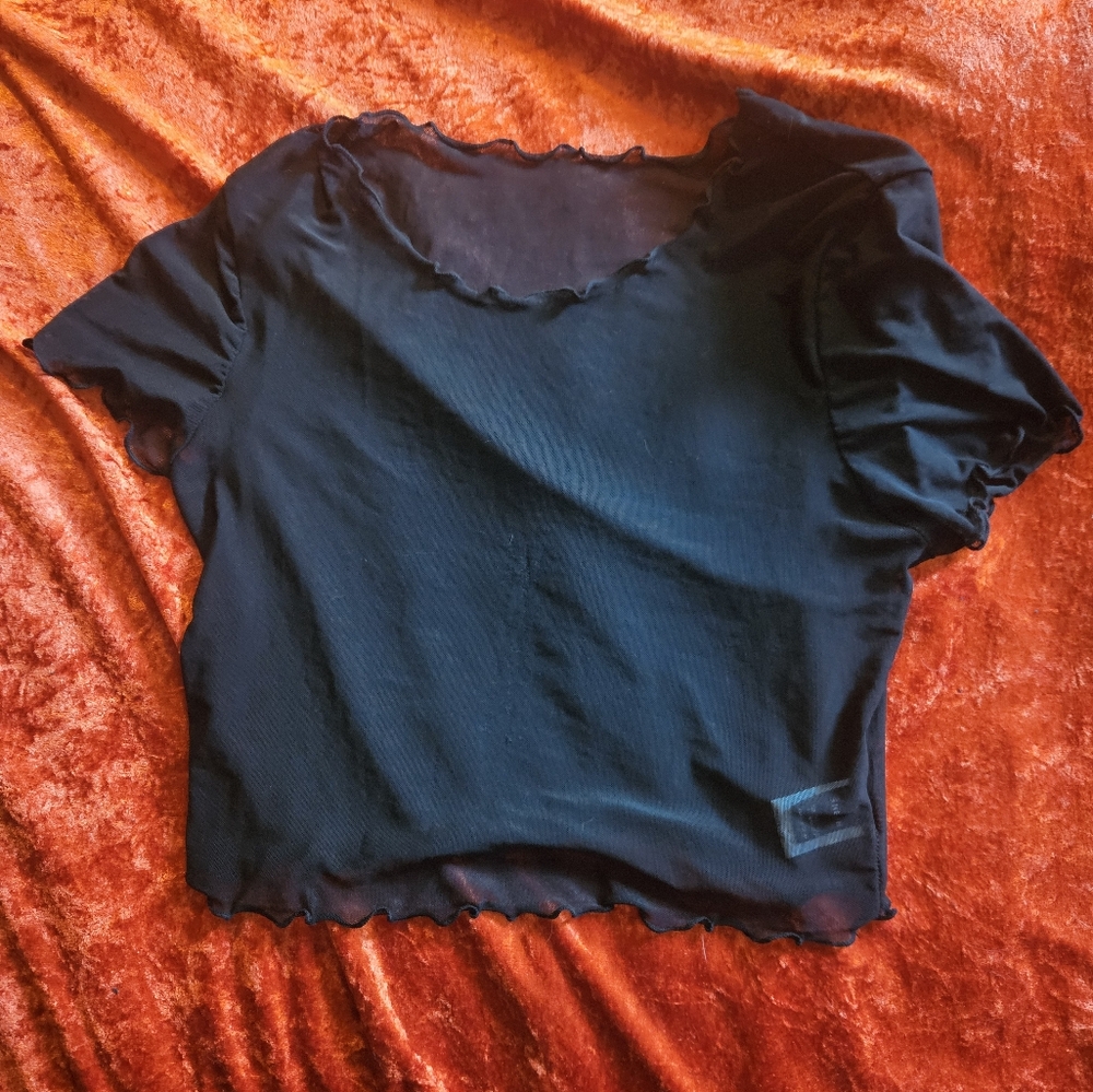 Sheer stretchy crop top  - size L